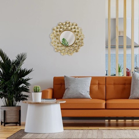 Home Styling Collection Lustro Ścienne Wiszące Złote Ozdobne Dekoracyjne ORION 52 cm