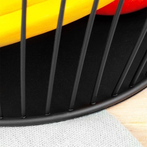 NAVA Koszyk na Owoce Warzywa Metalowy Czarny Kosz Okrągły Loftowy 30 cm NAVA