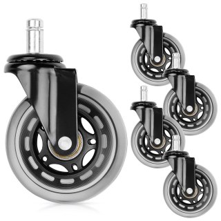 Vilde Kółka do Fotela Kauczukowe Obrotowe VILDE 7,5 cm / 11 mm 5 szt.