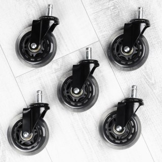 Vilde Kółka do Fotela Kauczukowe Obrotowe VILDE 7,5 cm / 11 mm 5 szt.