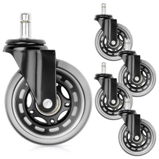 Vilde Kółka do Fotela Kauczukowe Obrotowe VILDE 7,5cm / 10 mm 5 szt.