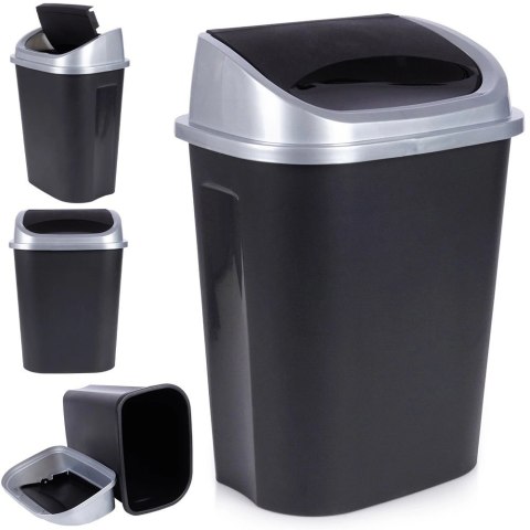Vilde Kosz na Śmieci Odpady Plastikowy Czarny do Kuchni Łazienkowy VILDE 25 l