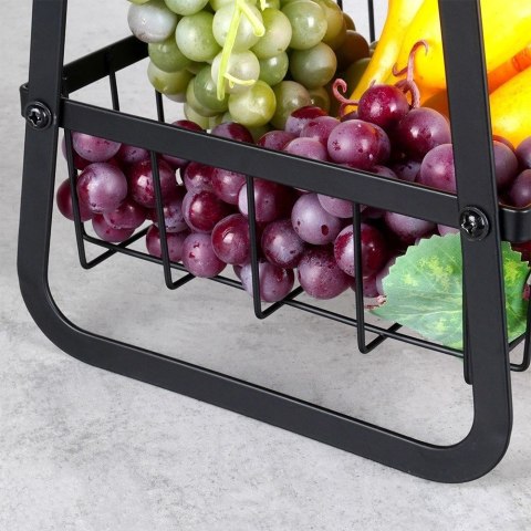 Vilde Koszyk na Owoce Warzywa 2-Poziomowy Metalowy Czarny VILDE 29 cm