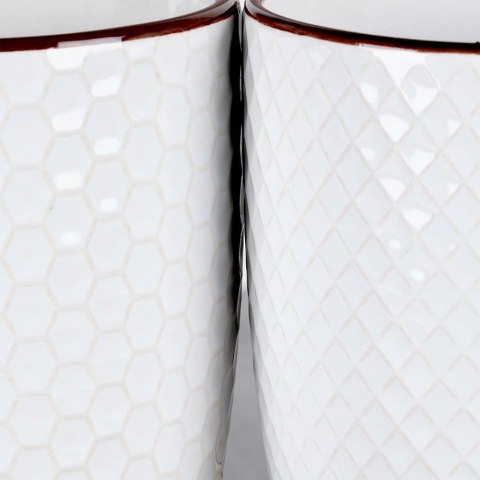 Vilde Kubki Ceramiczne Białe do Kawy Herbaty Zestaw Ozdobny VILDE 400 ml 4 szt.