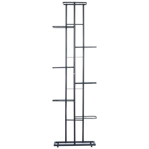 Vilde Kwietnik Stojak Kaskada Metalowy Czarny 8-poziomowy VILDE 142 cm