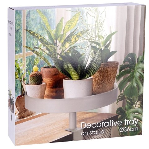 Vilde Kwietnik Stojak Metalowy Ozdobny Przykręcany Podstawka Szary VILDE 36 cm