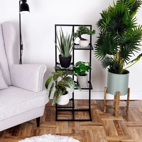 Vilde Kwietnik Stojak na Kwiaty 4-Poziomowy Kaskada Metalowy Loft VILDE 102 cm