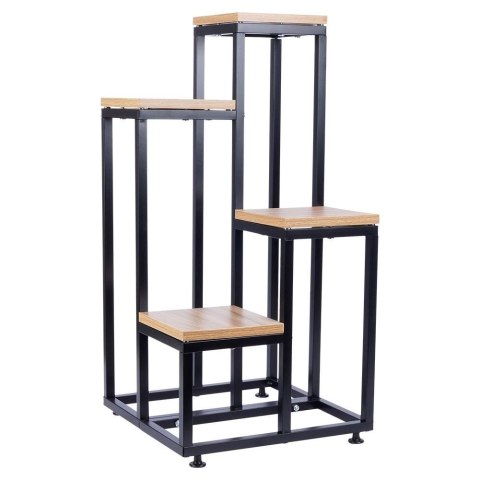 Vilde Kwietnik Stojak na Kwiaty 4-Poziomowy Kaskada Metalowy Loft VILDE 69 cm