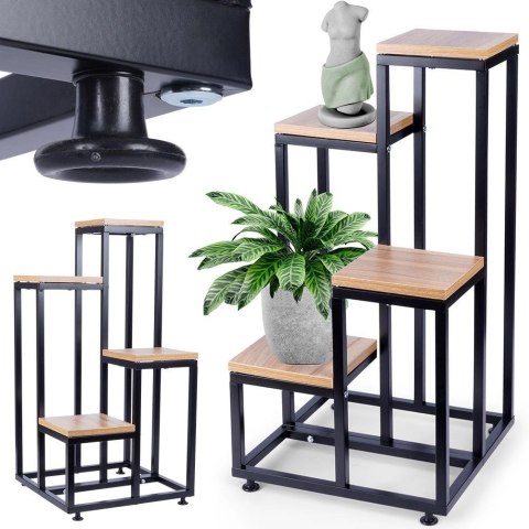 Vilde Kwietnik Stojak na Kwiaty 4-Poziomowy Kaskada Metalowy Loft VILDE 69 cm