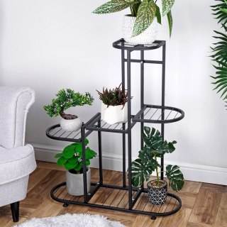 Vilde Kwietnik metalowy czarny 5-poziomowy 84,5 cm