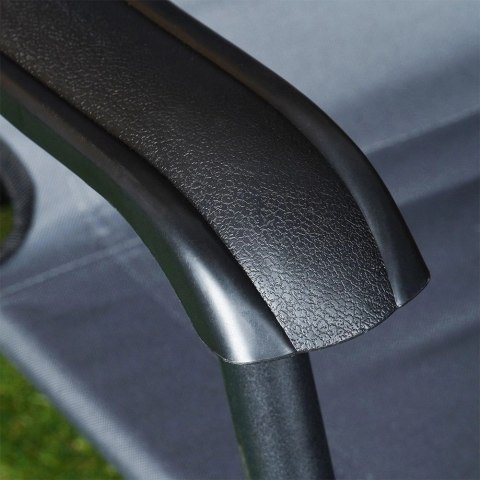 Vilde Leżak Ogrodowy Plażowy Składany z Zagłówkiem Poduszką Metalowy VILDE 110 Kg