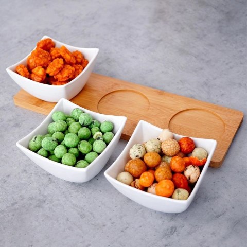 EXCELLENT HOUSEWARE Miseczki na Przekąski Dipy Porcelanowe Białe ORION 30 cm 4 el.