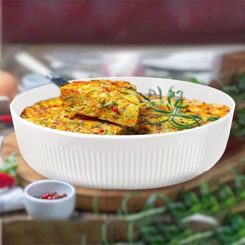 Orion Naczynie Żaroodporne Porcelanowe Okrągłe Białe Solidne ORION 29 x 29 x 8 cm