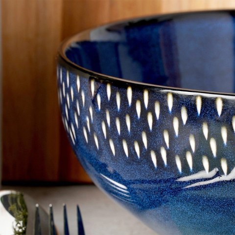 Siaki Collection Miska sałatkowa ceramiczna granatowa 25 cm, 2,8 l
