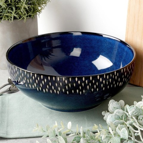 Siaki Collection Miska sałatkowa ceramiczna granatowa 25 cm, 2,8 l