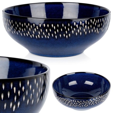 Siaki Collection Miska sałatkowa ceramiczna granatowa 25 cm, 2,8 l