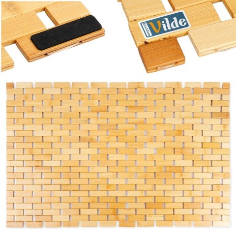 Vilde Mata antypoślizgowa łazienkowa bambusowa 80x50 cm