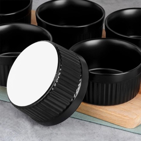 Vilde Miseczki do Zapiekania Pieczenia Ceramiczne Czarne VILDE 260 ml 6 szt.