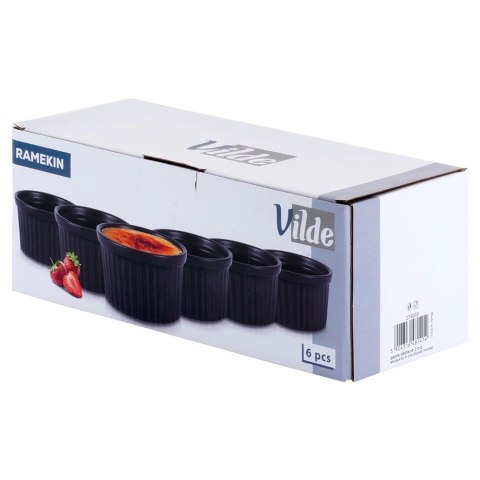 Vilde Miseczki do Zapiekania Pieczenia Ceramiczne Czarne VILDE 260 ml 6 szt.