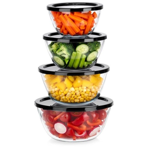 Vilde Miska szklana z pokrywką 750 ml / 1 l / 1,5 l / 2 l 4 szt.