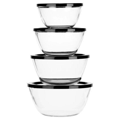 Vilde Miska szklana z pokrywką 750 ml / 1 l / 1,5 l / 2 l 4 szt.