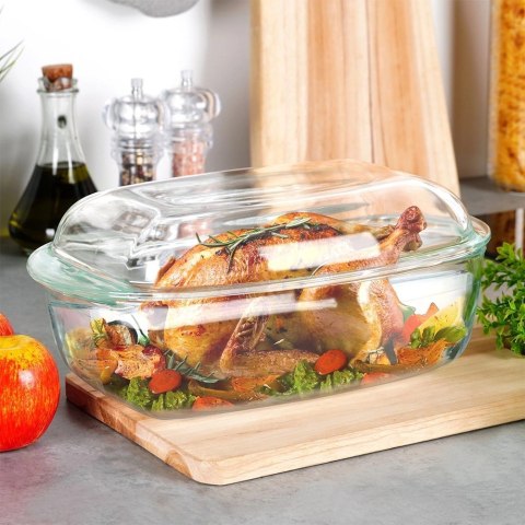 Vilde Naczynie Żaroodporne do Zapiekania z Pokrywką Szklane Solidne VILDE 3+1,5 L