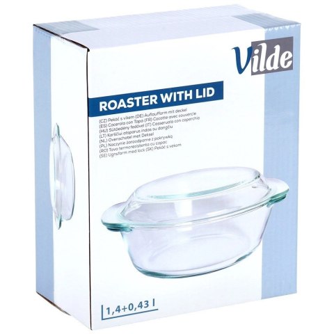 Vilde Naczynie Żaroodporne z Pokrywką do Pieczenia Szklane Małe VILDE 1,4l+430ml