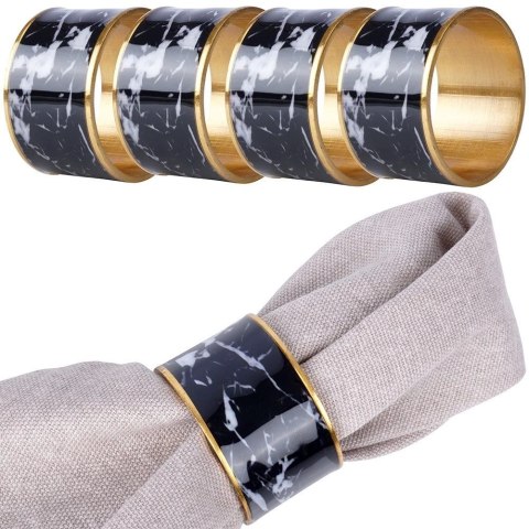 Vilde Obrączki Pierścienie Złote na Serwetki Metalowe VILDE 4,5 cm 4 szt.