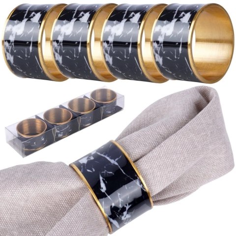 Vilde Obrączki Pierścienie Złote na Serwetki Metalowe VILDE 4,5 cm 4 szt.