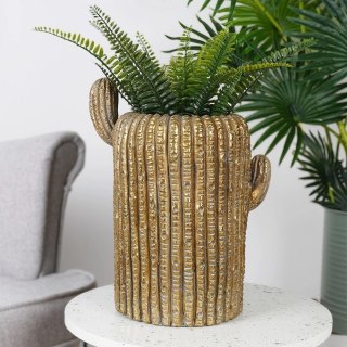 Vilde Osłonka na Doniczkę Ogrodowa Dekoracyjna Złota Kaktus VILDE 34,5 cm