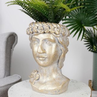 Vilde Osłonka na Doniczkę Złota Głowa Ozdobna Dekoracyjna VILDE 33 cm