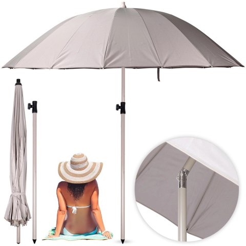 Vilde Parasol Łamany Ogrodowy Plażowy Regulowany Stabilny Solidny VILDE 190 cm