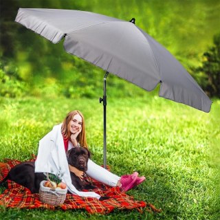 Vilde Parasol na Ogród Plażę Ogrodowy Plażowy Szary Regulowany Łamany ORION 185cm