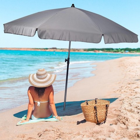 Vilde Parasol na Ogród Plażę Ogrodowy Plażowy Szary Regulowany Łamany ORION 185cm