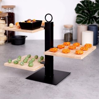 EXCELLENT HOUSEWARE Patera Bambusowa 3-Piętrowa z Miseczką EXCELLENT HOUSEWARE 32x32x26,5 cm