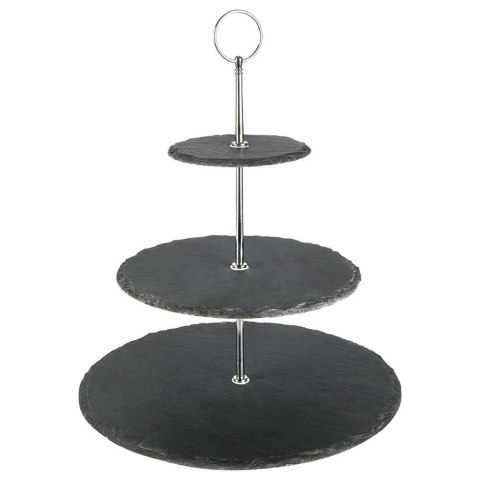 EXCELLENT HOUSEWARE Patera Kamienna Czarna 3-piętrowa EXCELLENT HOUSEWARE 31 cm