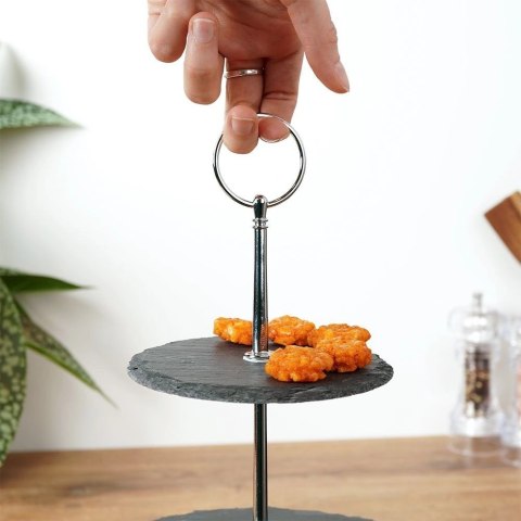 EXCELLENT HOUSEWARE Patera Kamienna Czarna 3-piętrowa EXCELLENT HOUSEWARE 31 cm