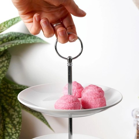 EXCELLENT HOUSEWARE Patera Porcelanowa Biała 3-piętrowa 35 cm