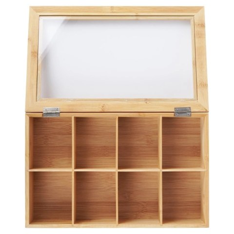 EXCELLENT HOUSEWARE Pojemnik Organizer na Herbatę Bambusowy EXCELLENT HOUSEWARE 32x20x6,5 cm