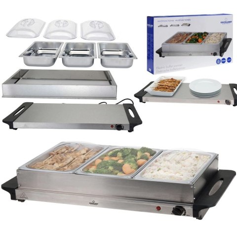 Excellent Electrics Podgrzewacz elektryczny do potraw stalowy 65x27x17 cm