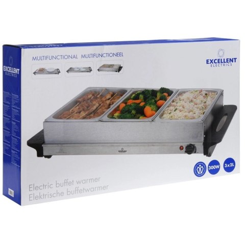 Excellent Electrics Podgrzewacz elektryczny do potraw stalowy 65x27x17 cm
