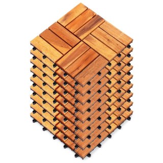 PROGARDEN Płytki Tarasowe Drewniane Akacja Wodoodporne PROGARDEN 30 x 30 cm 9 szt.