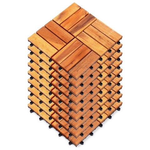 PROGARDEN Płytki Tarasowe Drewniane Akacja Wodoodporne PROGARDEN 30 x 30 cm 9 szt.