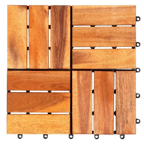 PROGARDEN Płytki Tarasowe Drewniane Akacja Wodoodporne PROGARDEN 30 x 30 cm 9 szt.