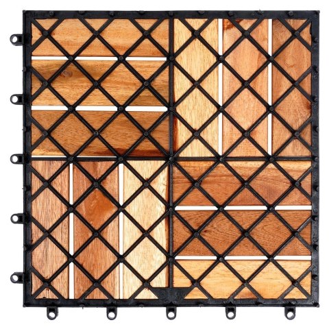 PROGARDEN Płytki Tarasowe Drewniane Akacja Wodoodporne PROGARDEN 30 x 30 cm 9 szt.