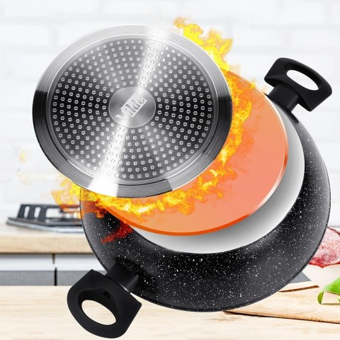Vilde Patelnia Granitowa Nieprzywierająca Głęboka Gaz Indukcja ORION 28 cm 3,5l