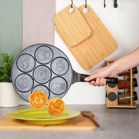 Vilde Patelnia Granitowa Nieprzywierająca ze Wzorkiem do Jajek Placków ORION 26cm