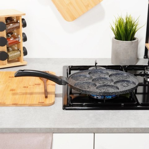 Vilde Patelnia Granitowa Nieprzywierająca ze Wzorkiem do Jajek Placków ORION 26cm