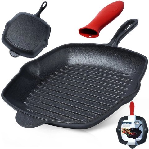 Vilde Patelnia Indukcja Gaz do Grillowania Żeliwna Kwadratowa VILDE 28 x 28 cm
