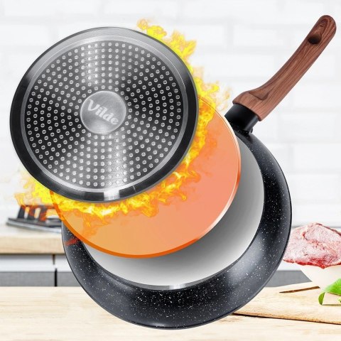 Vilde Patelnia Indukcja Granitowa Nieprzywierająca Solidna Trwała VILDE 24 cm